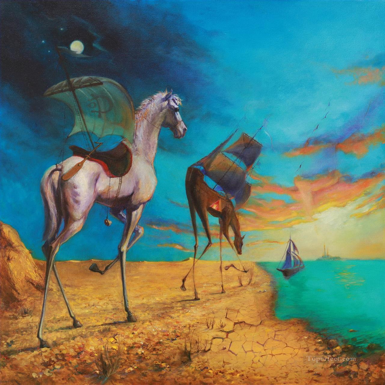 surrealism horse to sea Oil Paintings